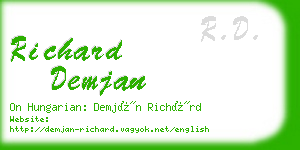 richard demjan business card